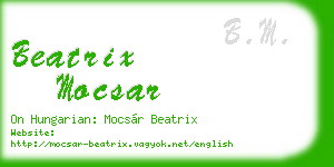 beatrix mocsar business card