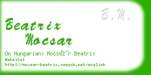 beatrix mocsar business card